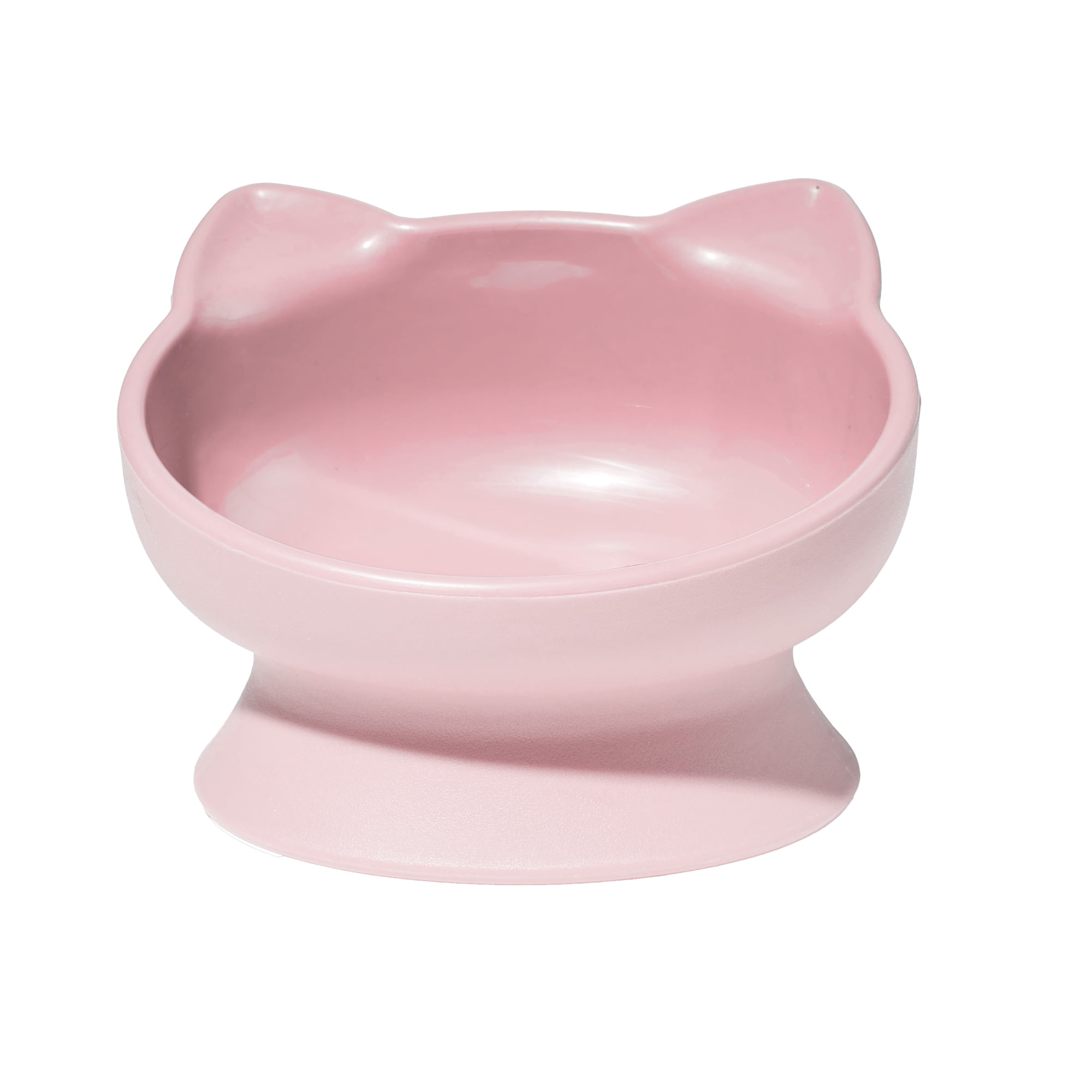 Vibrant Life Plastic Elevated Cat Ear Feeding Bowl, Pink
