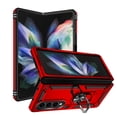 thumbnail image 3 of Mantto Cover for Samsung Galaxy Z Fold 3, Military Grade Drop Impact 360 Metal Rotating Ring Kickstand Holder Built-in Magnetic Car Mount Armor Case for Samsung Galaxy Z Fold 3 5G, Red, 3 of 4