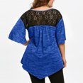 thumbnail image 3 of Azrian Fashion Womens Plus Size Flare Lace Asymmetrical Splicing Tunic T-Shirt tops, 3 of 5