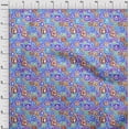 thumbnail image 4 of oneOone Polyester Spandex Medium Blue Fabric Kids Alphabet Sewing Craft Projects Fabric Prints By Yard 56 Inch Wide, 4 of 4