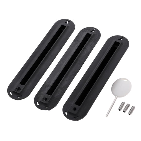 S SERENABLE 3 Sets Tri Box Surfing Surfboard Fin Plug Set with Screw Black