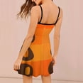 thumbnail image 2 of Abstract Orange Brown Geometric Shapes Sweet Elegant Slip Dress Women Korean Kawaii Dress, 2 of 6