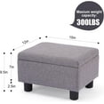 thumbnail image 2 of Small Foot Stool Under Desk Foot Stools Ottoman Footstool Foot Stools Small Footstools Foot Stool for Living Room Foot Rest 15" W x 12" D x 9.5" H Linen Dark Grey, 2 of 18