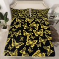 thumbnail image 2 of Homewish Cute Dreamy Butterfly Twin Sheet Sets for Girl, Bling Animal Moth Twin Fitted Sheet, Yellow Cartoon Theme Flat Sheet, Ultra Soft Bedroom Decor, 3 Pieces, 2 of 7