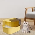 thumbnail image 1 of Caja de Arena para Gatos Cerrada perfecl con Protección Contra Salpicaduras Grande para Gatos Doméstico Amarillo 62 cm x 42 cm x 40 cm, 1 of 8