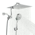 thumbnail image 4 of Cobbe Adjustable 12 Inch High Pressure Dual Shower Head with 12-Spray Handheld Shower, Chrome, 4 of 12