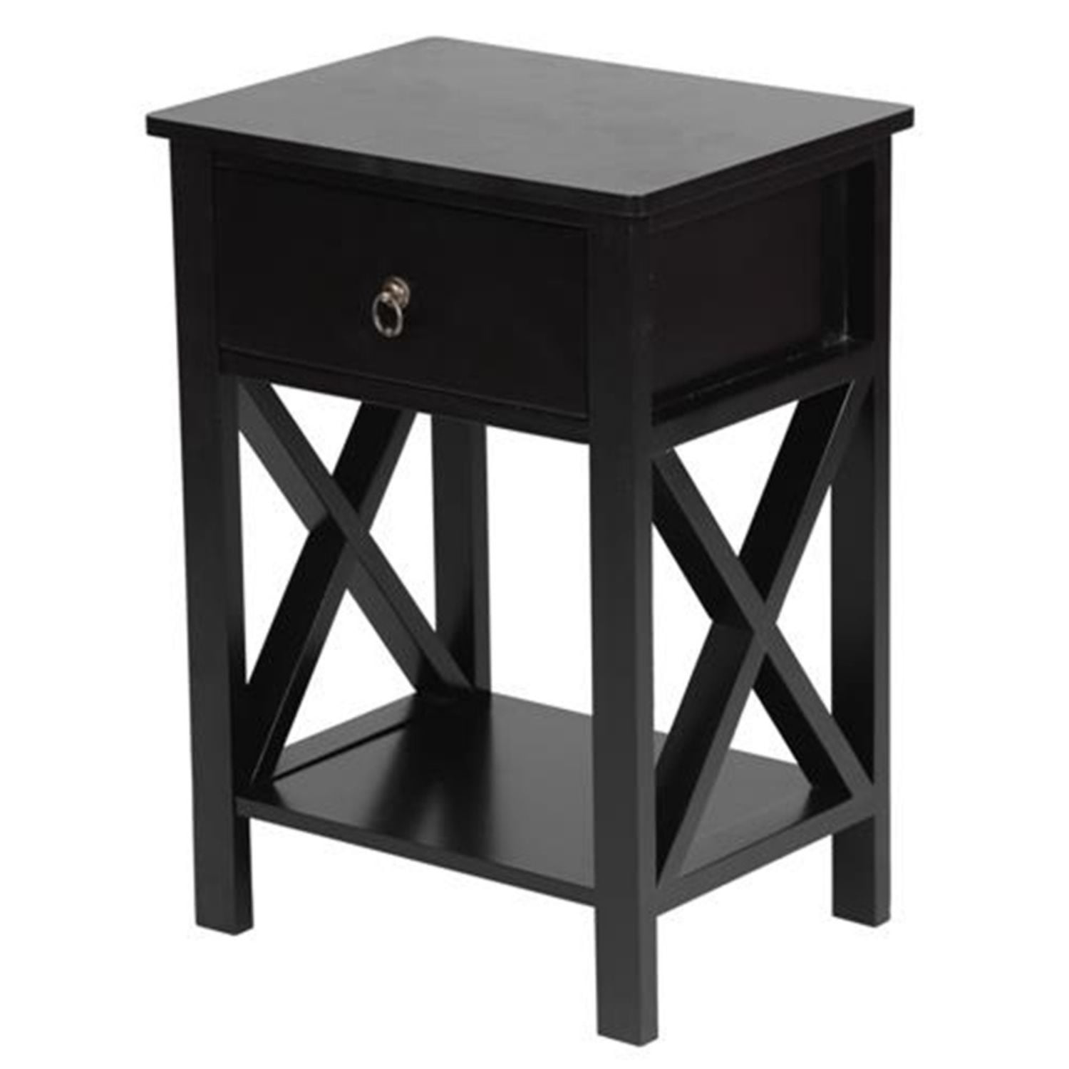 Sysdeal Bedside Table, Simple and Stylish Side Table, XShaped Design