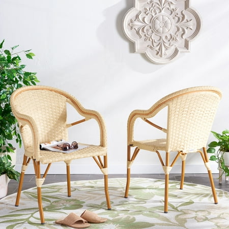 SAFAVIEH California Outdoor Patio Armchair, Natural, Set of 2