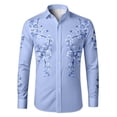 thumbnail image 4 of Angala Child Tees Long Sleeve Shirts Button Down Lapel Neck Floral Print Cowboy Style Comfortable Breathable Dailywear Toddler Boys T Shirts Size 6-7 Years Blue, 4 of 4