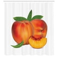 thumbnail image 3 of Ambesonne Peach Shower Curtain, Juicy Fruit Slice Delicious, 69"Wx84"L, Marigold Green and White, 3 of 3