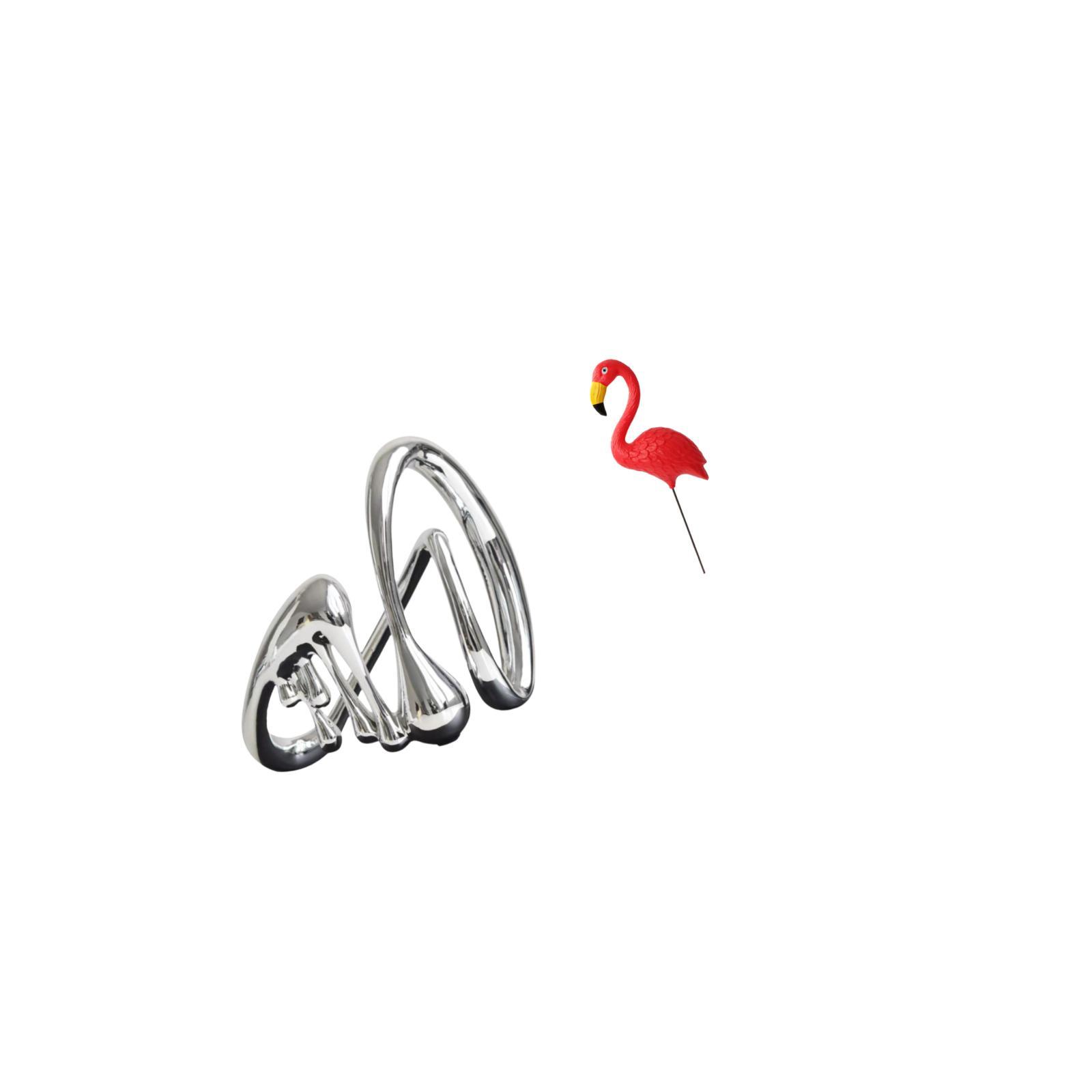 Abstract Art Statue Flamingo Garden Stake Resin Craftwork for Yard Shelf Living Room Display