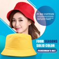 thumbnail image 4 of All Seasons Bucket Hat Exquisite Fishermen Caps Stylish Headwear Fashion Accessory with Solid Color for Outing Travel Wearing Yellow, 4 of 8
