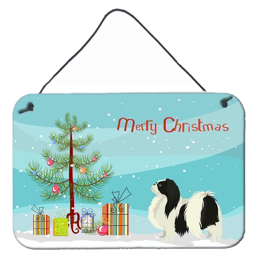 Carolines Treasures CK3548DS812 Japanese Chin Christmas Tree Wall or Door Hanging Prints 8x12 multicolor
