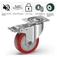 thumbnail image 2 of GBL Heavy Duty Castor Wheels with 2 Brakes + Screws - 125mm up to 800KG - Pack of 4 No Floor Marks Silent Caster for Furniture - Rubbered Trolley Wheels - Silver Castors, 2 of 7