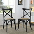 thumbnail image 2 of Modern Contemporary Urban Design Dining Kitchen Room Side Chair, Set of Two, Wood, Black, 2 of 5