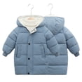 thumbnail image 6 of Godderr Toddler Kids Cotton Outwears Jackets for Girls Boys 2-10Y Winter Mid-Length Fleece Coats Thicked Warm Outwears with Hooded, 6 of 8