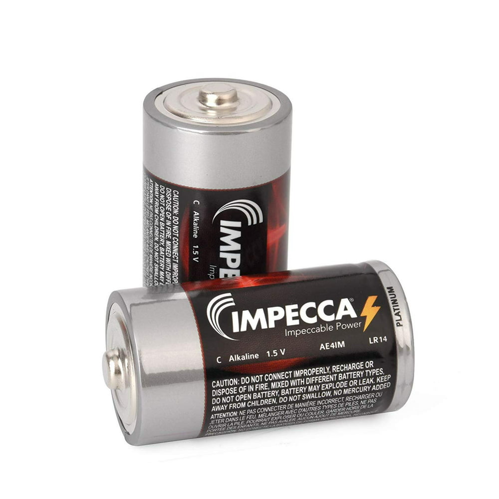 Impecca C Batteries 12 Pack High Performance C Cell Alkaline Battery
