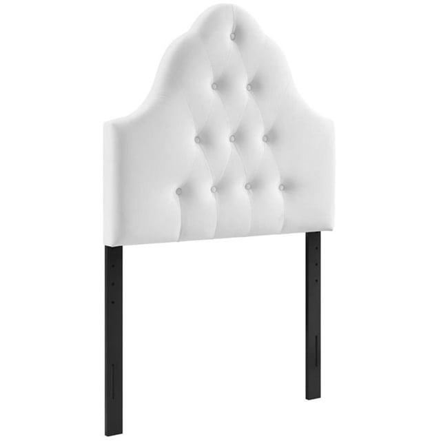 Pemberly Row Tête de Lit Simple Capitonnée à Losanges en Velours de Performance, Blanc