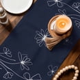 thumbnail image 3 of Navy Blue Table Runner 72 Inches, Spring Flora Bed Runner Dresser Scarves Tabletop for Indoor Outdoor Parties/Ceremony/Banquet, 18" x 72", 3 of 8