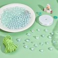 thumbnail image 7 of DIY Acrylic Beads Bracelet Making Kit Including Transparent Transparent & Pearl & Plating Acrylic Beads Elastic Thread Light Green Beads: 420pcs/set, 7 of 7