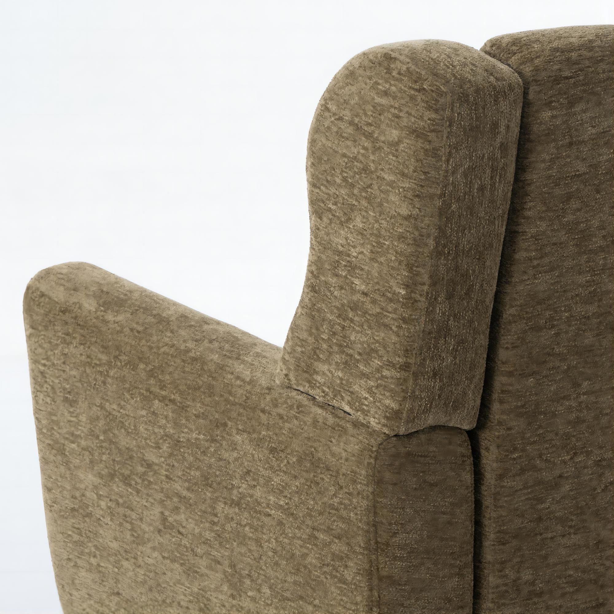 DEALTOPS Upholstered Accent Chair Modern Armchair with Chenille Fabric Lounge for Bedroom-Brown