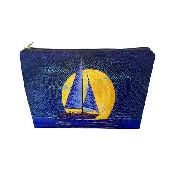Betsy Drake PC1434 8.5 x 6 in. Moonrise Sailboat Pouch