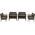 thumbnail image 3 of Gymax 8PCS Rattan Patio Conversation Set Outdoor Furniture Set Garden w/ Cushion, 3 of 10