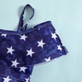 thumbnail image 5 of Franhais 2 Pcs Girls Swimsuits, Cold Shoulder Star Print Spaghetti Strap Ruffle Crop Tops + Solid Color Briefs, 5 of 6