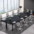 thumbnail image 4 of Tribesigns 78.74-Inch Large Black Conference Room Table, Modern Office Meeting Seminar Desk with Metal Legs and Adjustable Foot Pads, Seats 6-8, Only Table Included, 4 of 5