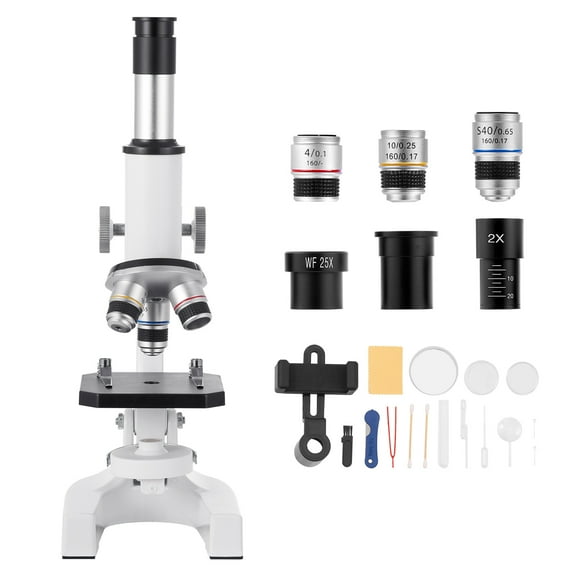 KFFKFF Professional Compound Microscope for Kids and Adults, 40X-2000X Magnification with Mobile Phone Adapter and LED Illumination, Ideal for Education, Home, School, and Laboratory Use