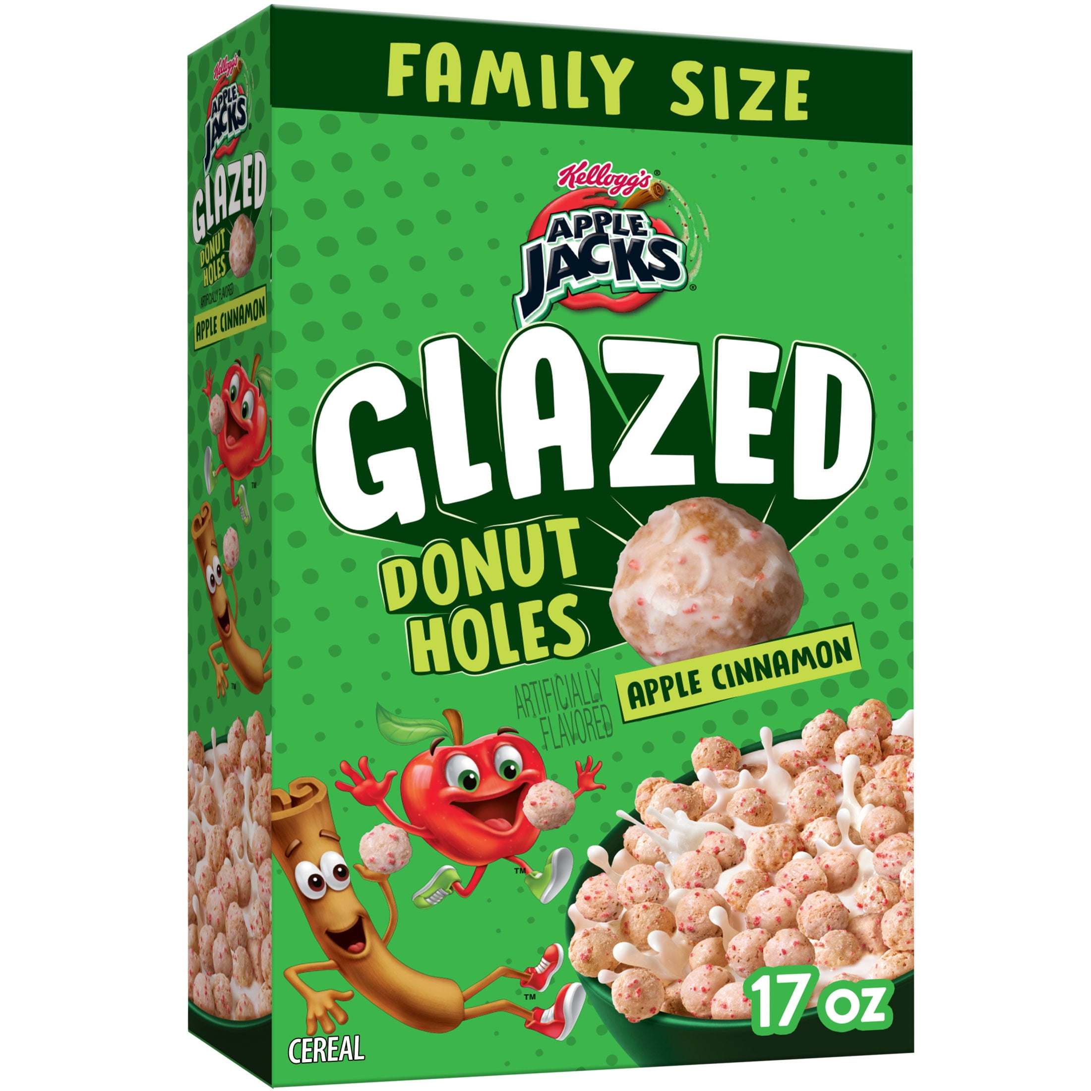 Kellogg's Apple Jacks Glazed Donut Holes Apple Cinnamon Breakfast
