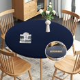 thumbnail image 1 of LAICAIW Fitted Round Table Cloth, Reversible Waterproof Stain Resistant Elastic Stretch Tablecloth, Wipe Clean Table Cover for Outdoor/Indoor Use, Fits Round Tables up to 48"-56" Diameter, Navy, 1 of 7