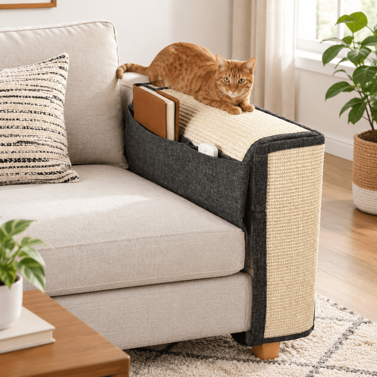 Upgraded Cat Scratch Sisal Sofa Protectorniture Couch From With Full Cover 27.5 l*19.7 w(left Hand)
