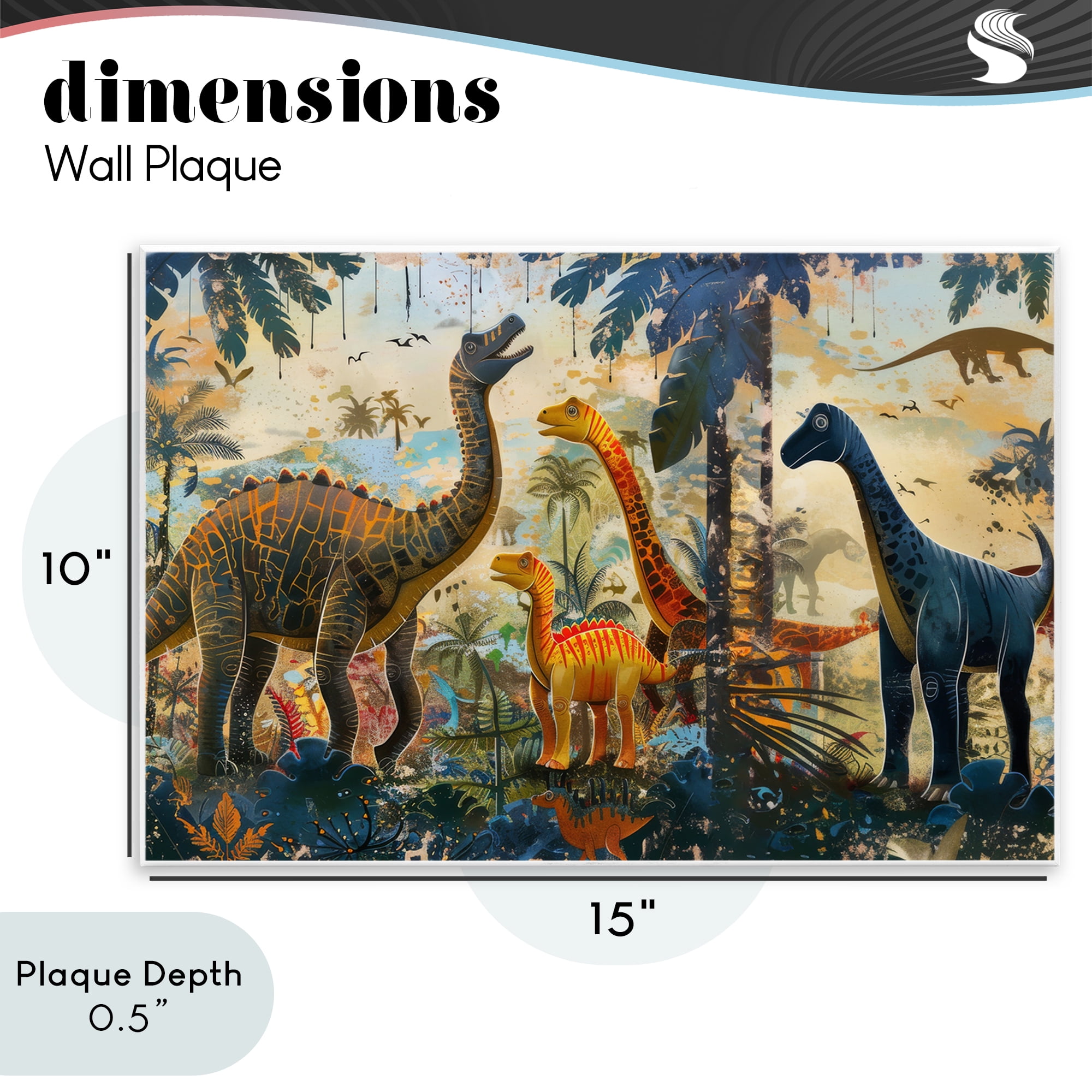 Stupell Industries Jurassic Journey in Nature Wall Plaque Art, design by Lazar Studio