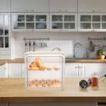 thumbnail image 3 of HEANUJJ Plastic Kitchen Bread Box Double Layer Bread Storage Bin White Organizer, 3 of 7