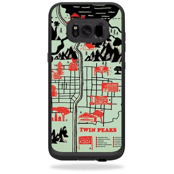 MightySkins LIFSGS8PL-twin peaks map Skin for Lifeproof Samsung Galaxy S8 Plus Fre Case - Twin Peaks Map
