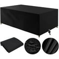 thumbnail image 1 of Funda para mesa de jardín 210D, funda para muebles de jardín de exterior 210x110x70cm Oxford Funda protectora para jardín Impermeable Cortavientos Anti-UV Funda rectangular para mesa de jardín (Negro), 1 of 5