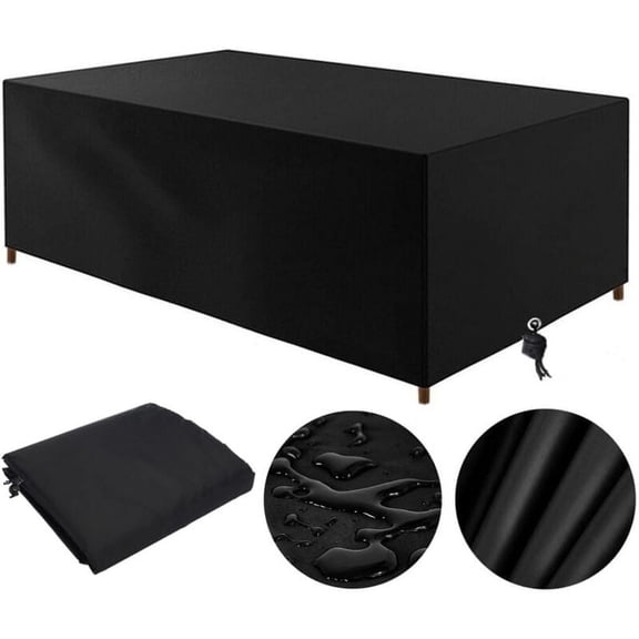 Outdoor Furniture Cover, 210x110x70cm Extra Large Square Desk Cover, Windproof, Acid And Alkali Resistant, For Patio Dining Sets, Tables And Chairs, Portable And Durable Patio