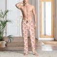 thumbnail image 5 of Vsdgher Peach With Leaves Print Mens Pajama Pants Sleep & Lounge Pants, PJ Bottoms With elastic waistb and Pockets, 5 of 5