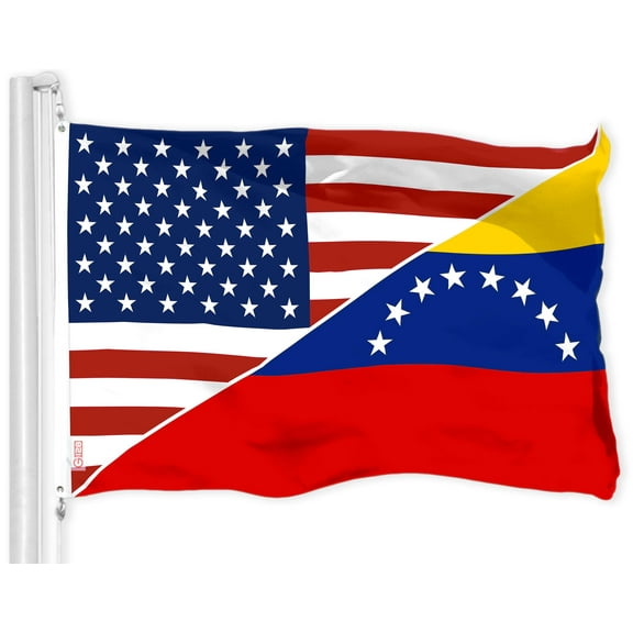 G128 Venezuela 8 Stars USA Friendship Flag | 3x5 Ft | LiteWeave Pro Series Printed 150D Polyester | Specialty Flag, Indoor/Outdoor, Vibrant Colors, Brass Grommets