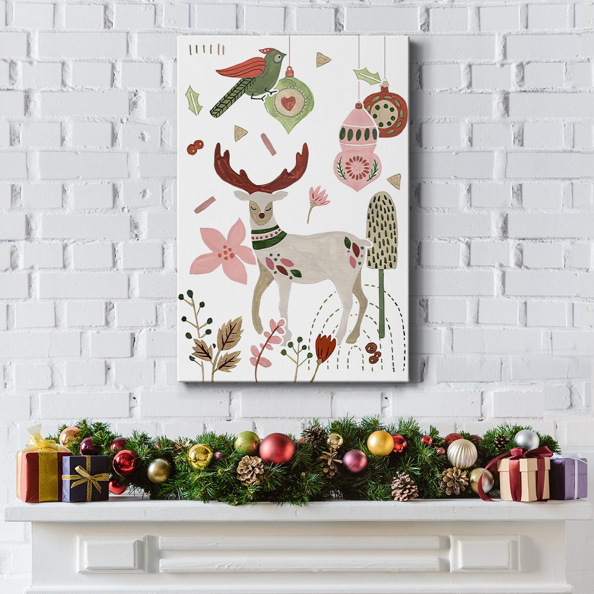 Reindeer Wishes Collection B- Gallery Wrapped Canvas
