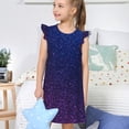 thumbnail image 4 of Balery Neon Glitter Camisón de princesa para niñas, pijama de algodón con mangas abullonadas, suave y bonito.-Small, 4 of 6
