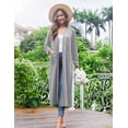 thumbnail image 4 of Ekouaer Women Kimono Robes Full Length Knit Bathrobe Lightweight Soft Sleepwear V-neck Casual Ladies Loungewear, 4 of 6