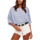 thumbnail image 2 of Blusa de punto con manga Dolman Free People Azelea Azul Pequeña, 2 of 2