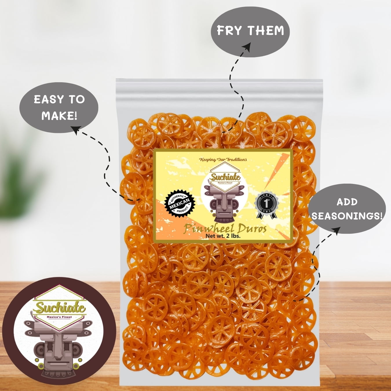 Mexican Duritos Wheat Snacks Fried Snacks - Chicharrones de Harina 2lb