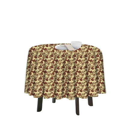 

eloria Floral Printed Round Table Cloth Resistant Washable Decorative Table Cover for Dining Table