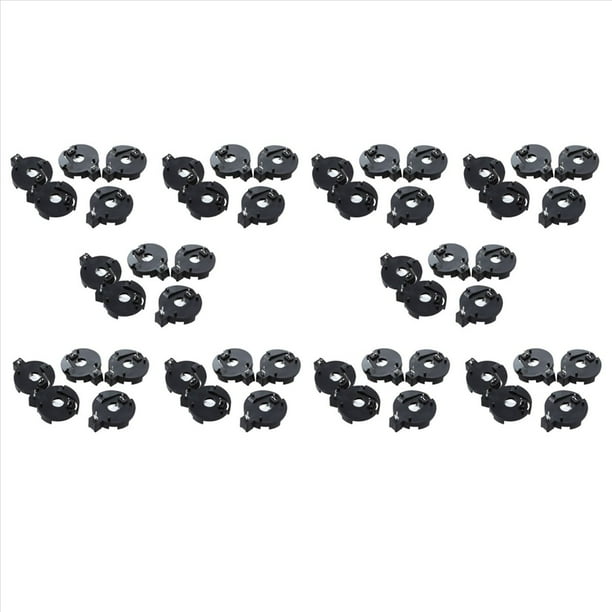 Enchufe Sostenedor de Bateria Pila de Boton Celula de Moneda CR2016 2025 2032 Negro 50 Pzs