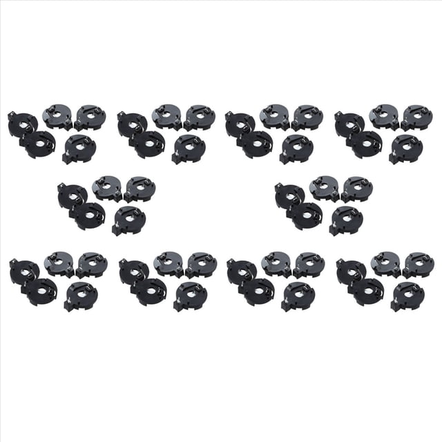 Enchufe Sostenedor de Bateria Pila de Boton Celula de Moneda CR2016 2025 2032 Negro 50 Pzs