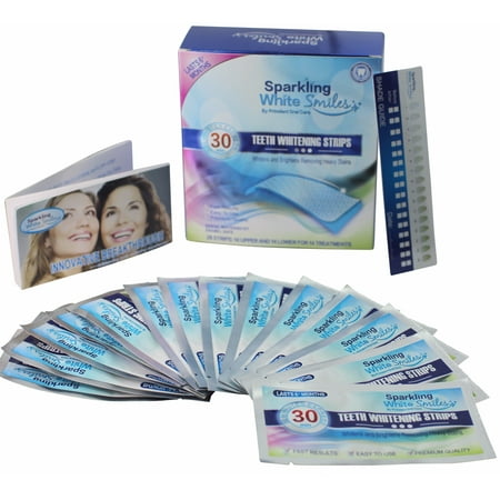 Sparkling White Smiles Professional Teeth Whitening Strips - 28 Teeth White Express Strips - 30 Minute Results - Compare to Big Brands and Save - Removes Years of Stains
