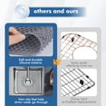 thumbnail image 5 of Bestjing Alfombrilla de silicona para fregadero de 13.58 x 11.6 pulgadas, protectores de fregadero para fregadero de cocina con drenaje central, plegable, antideslizante, resistente al calor, rejilla, 5 of 5